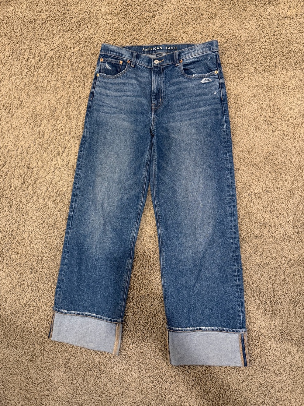 American Eagle Outfitters Wide Leg Dark Blue Jeans